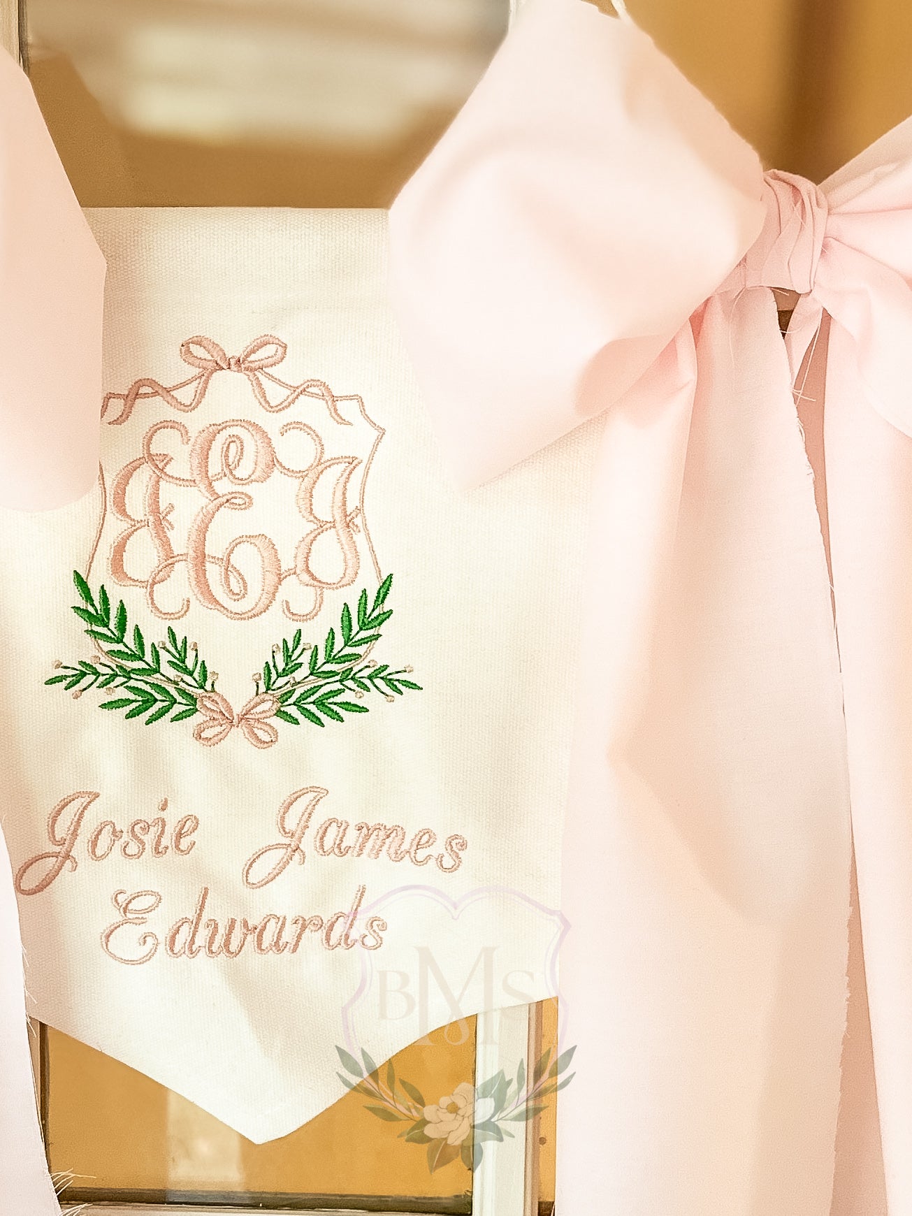 Bows & Branches Baby Banner- Pink