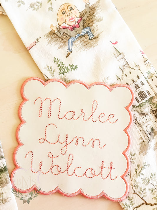Scalloped Baby Name Plate